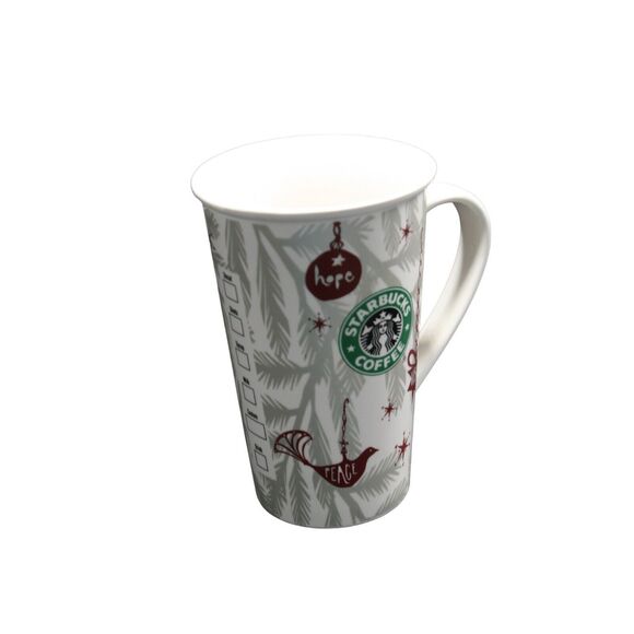 STARBUCKS 19 oz CHRISTMAS Holiday HOPE PEACE WISH Mermaid Logo COFFEE CUP Mug - Picture 1 of 8